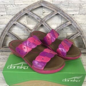 Dansko Dee Full Grain Leather Slide Fuchsia/Orchid size EU 40 = 9.5 - 10 USA